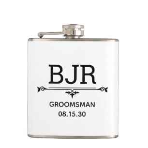 Groomsman Initials Flask