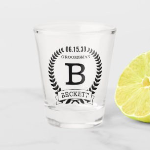 Groomsman Initials Shot Glass