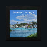 Groomsman Island Life Gift Box<br><div class="desc">Perfect for a groomsman thank you gift for a destination island wedding. Escape to the serene beauty of island living with our stunning photograph, showcasing a tranquil island inlet embraced by turquoise waters and dotted with charming small boats. Against the backdrop of convective clouds painting the sky, colorful houses add...</div>