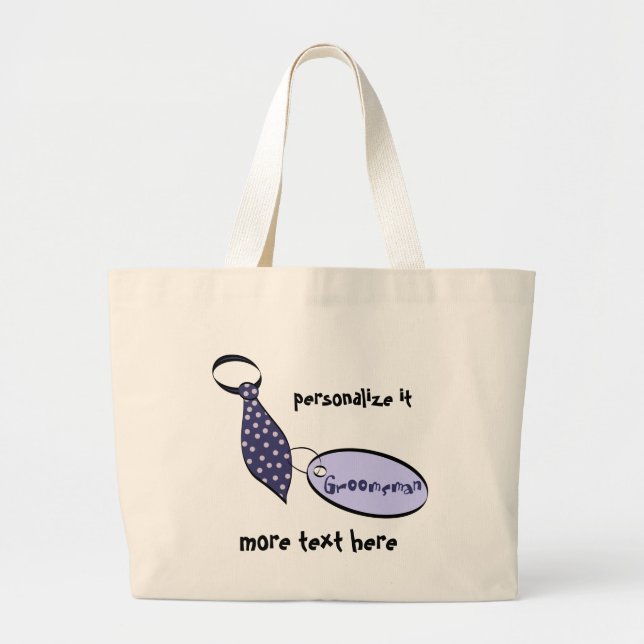 Groomsman Large Tote Bag (Front)