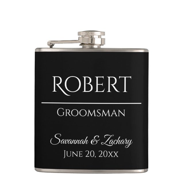 Groomsman Liquor Flask Wedding Favor Gift (Front)