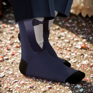 Groomsman Man of Honor Blue Tuxedo Wedding Socks