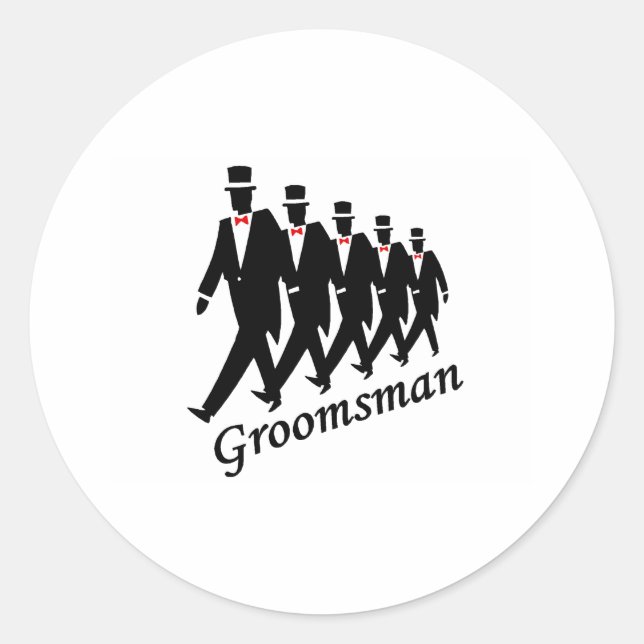 Groomsman (Men) Classic Round Sticker (Front)