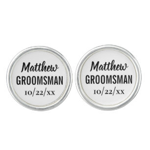 Groomsman Modern Elegant Wedding Favor Cufflinks