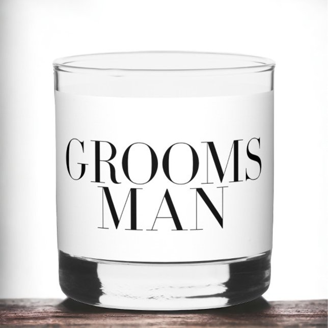 Groomsman Modern Personalized Minimalist  Whiskey Glass (Creator Uploaded)