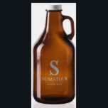 Groomsman Monogram Personalised Name Wedding Party Growler<br><div class="desc">Groomsman Monogram Personalised Name Wedding Party Growler Wedding Beer Growler features a simple modern design with your custom monogram,  name and "Groomsman" below in modern typgraphy script. Custom made for the groomsman. Designed by ©2024 Evco Studio www.zazzle.com/store/evcostudio</div>