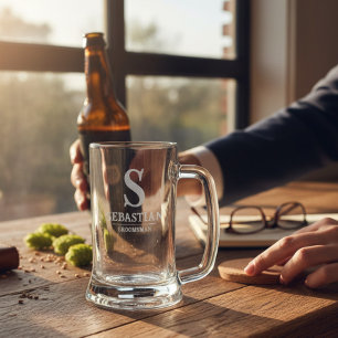 Groomsman Monogram Personalised Name Wedding Party Stein