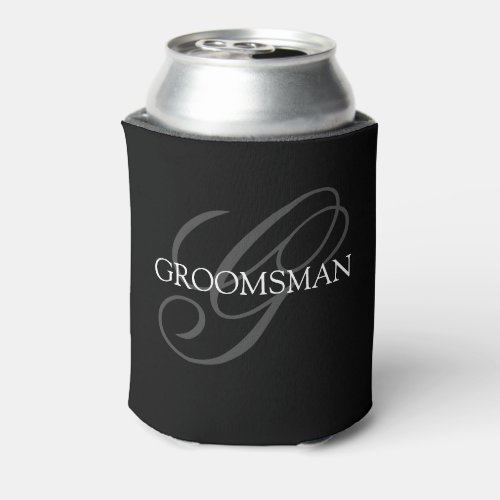 Groomsman Monogram Wedding Can Cooler