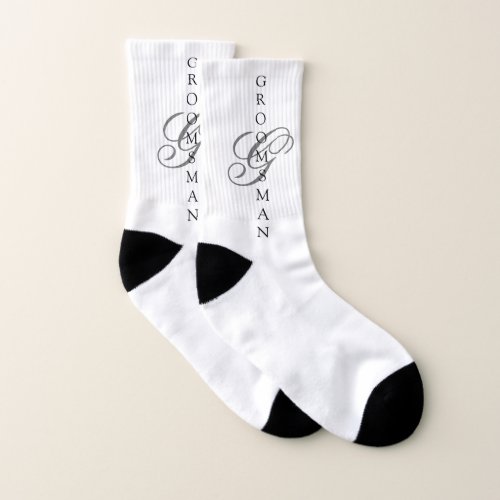 Groomsman Monogram Wedding Socks