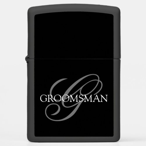 Groomsman Monogram Zippo Lighter