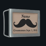 Groomsman Mustache Belt Buckle<br><div class="desc">This mustach design is perfect for couples who want to add a touch of humor and personality to their wedding stationery. The design could also be used on a variety of products, such as party favors, decorations, and other wedding accessories. The bold color scheme and graphic elements will make the...</div>