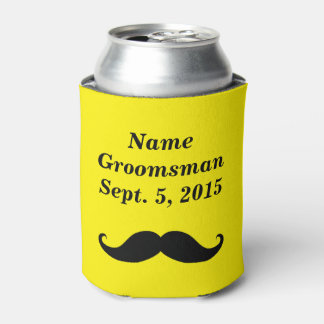 Groomsman Mustache Hat and Suit Can Cooler