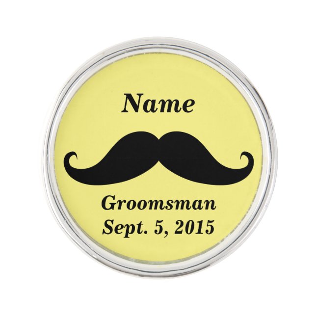 Groomsman Mustache Lapel Pin (Front)