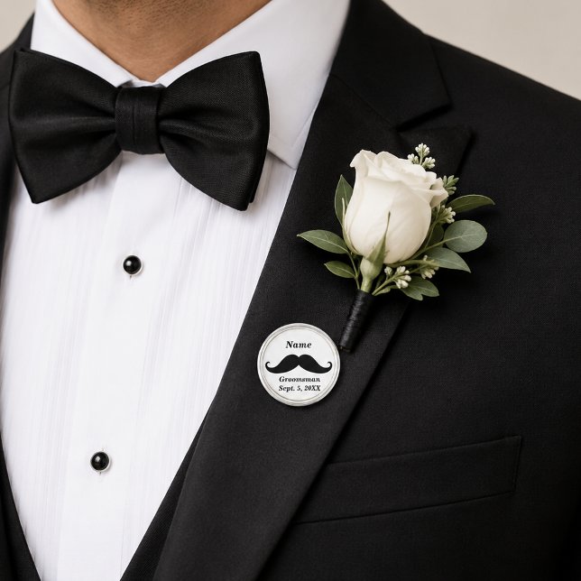Groomsman Mustache Lapel Pin (Groomsman Mustache Lapel Pin)