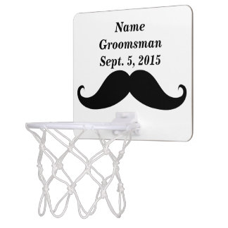 Groomsman Mustache Mini Basketball Goal Hoop