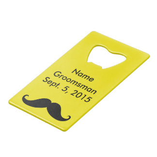 Groomsman Mustache & Suit Card Bottle Opener