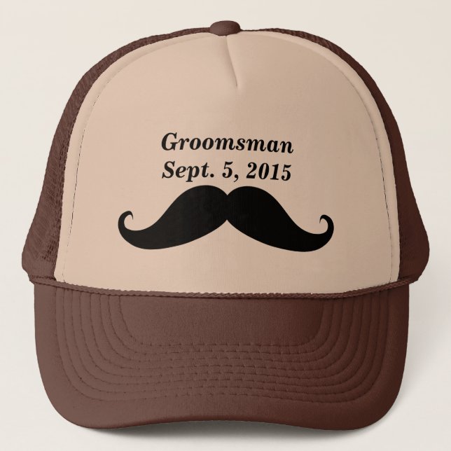 Groomsman Mustache Truckers Hat (Front)