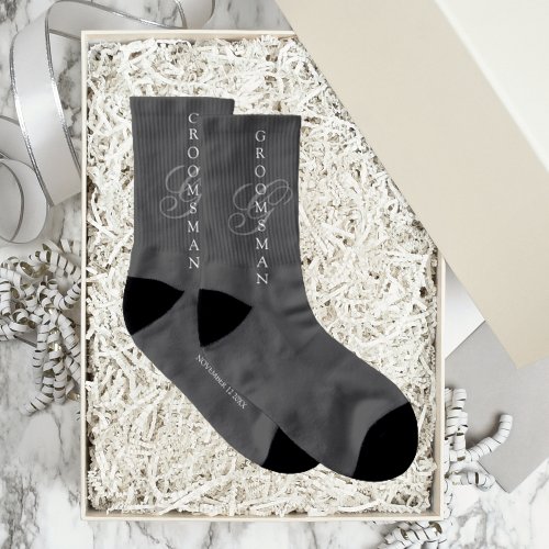 Groomsman Name Date Wedding Socks