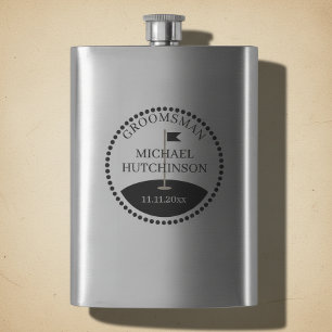 Groomsman Name Golf Wedding Flask