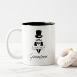 Groomsman Name Tuxedo Top Hat Two-Tone Coffee Mug<br><div class="desc">Groomsman Name Tuxedo Top Hat Two-Tone Coffee Mug. Create the perfect wedding or bachelor party gift. Personalize this design with your own text. Further customize this design by selecting the "customize further" link.</div>