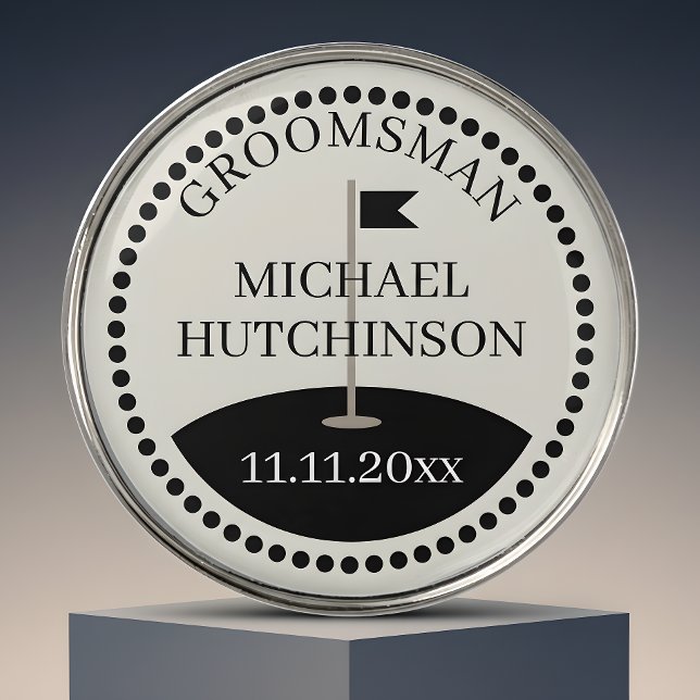 Groomsman Name Wedding Golf Ball Marker (Creator Uploaded)