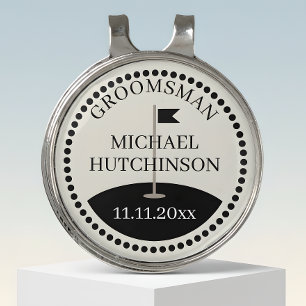 Groomsman Name Wedding Golf Hat Clip
