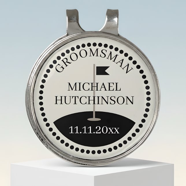 Groomsman Name Wedding Golf Hat Clip (Creator Uploaded)