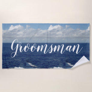 Groomsman Ocean Waves Beach Towel
