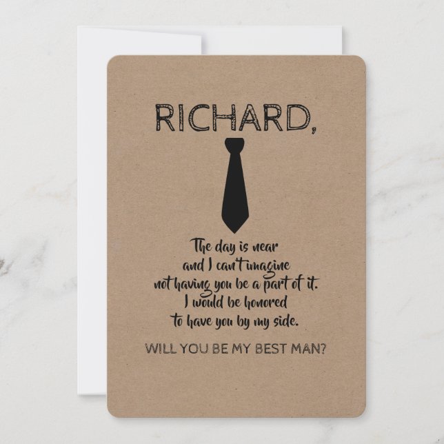 Groomsman or Best Man Proposal Invitation (Front)