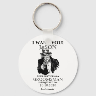 Groomsman or Best Man Proposal Invitation Keychain