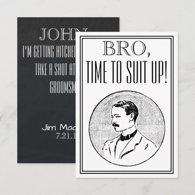 Groomsman or Best Man Proposal Vintage Invitation (Front/Back)