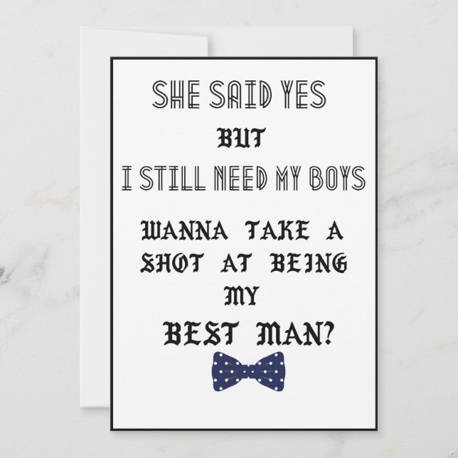 Groomsman or Best Man Proposal Wedding Invitation (Front)