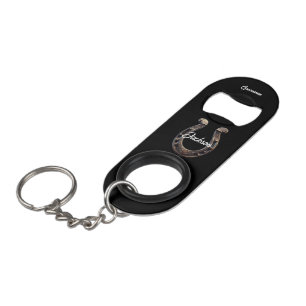 Groomsman Ornate Horseshoe Keychain Bottle Opener