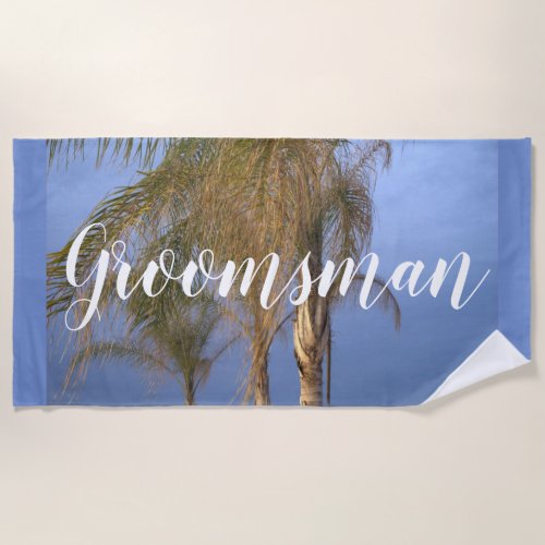 Groomsman Palm Trees Beach Towel