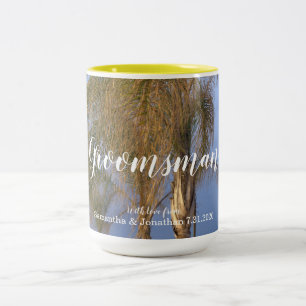 Groomsman Palm Trees Personalized Mugs