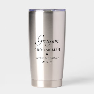 Groomsman Personalised Name Wedding Party Insulated Tumbler