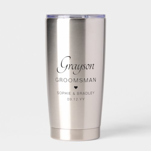 Groomsman Personalised Name Wedding Party Insulated Tumbler