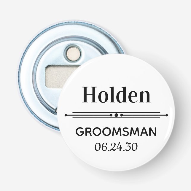 Groomsman Personalized Bottle Opener (Front)