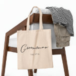 Groomsman Personalized Chic Minimalist Wedding Tote Bag<br><div class="desc">This chic,  simple groomsman tote bag features your name underneath elegant black typography. Customize these elegant,  modern bridal party gifts for your wedding groomsmen for the bachelor party.</div>