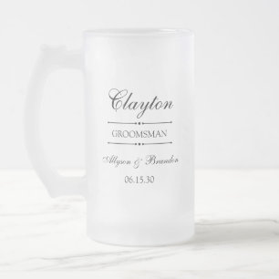 Groomsman Personalized Frosted Glass Beer Mug
