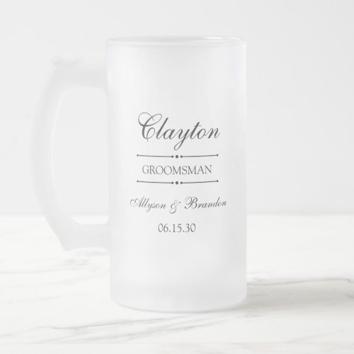 Groomsman Personalized Frosted Glass Beer Mug