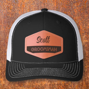 Groomsman! Personalized patch wedding party hat
