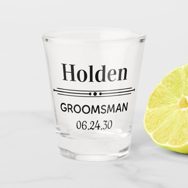 Groomsman Personalized Shot Glass (Front)