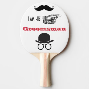 Groomsman Photo Props Hipster Mustache Beard Ping-Pong Paddle