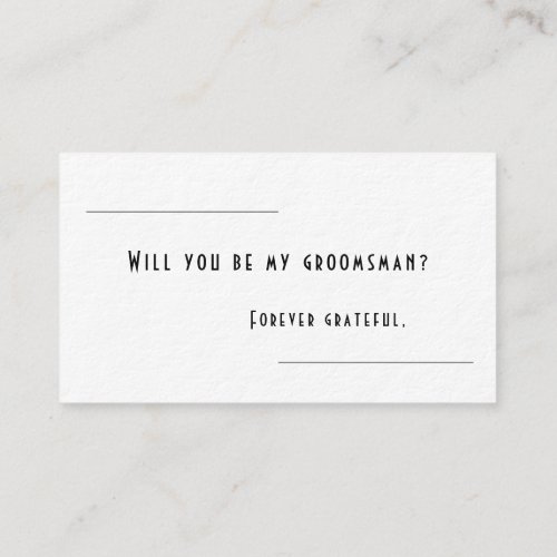 Groomsman Proposal Card
