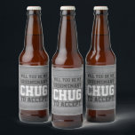 Groomsman Proposal Chug to Accept Funny Faux Wood Beer Bottle Label<br><div class="desc">Get the wedding celebration started in style with funny groomsman proposal beer bottle labels. Since they come in sets of six, an idea to add personalized names is to hand write with a white, gray or black pen. Design features a rustic grey faux wood background and stylish modern typography request...</div>