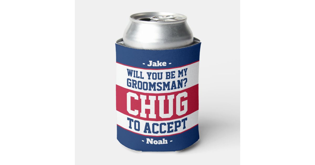 Modern Groom's Crew Custom Can Coolers