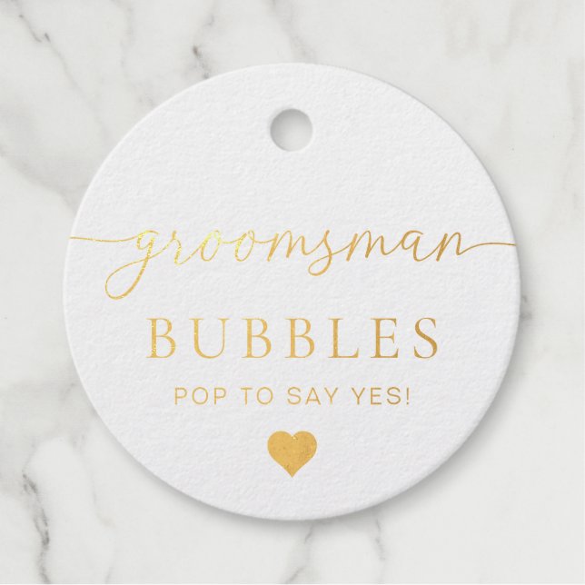 Groomsman Proposal Foil Favor Tag (Front)