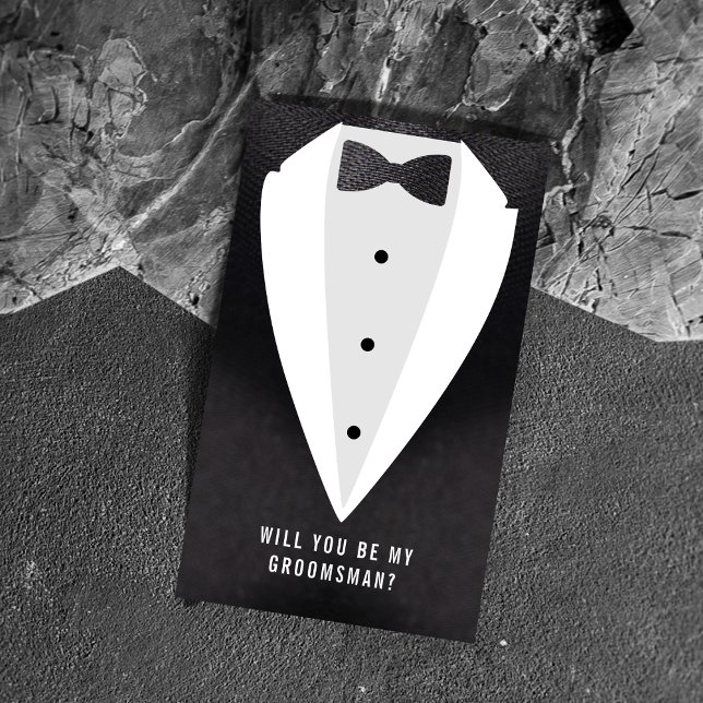 Groomsman Proposal Suit & Tie Enclosure Card (Groomsman Suit Wedding Favor Enclosure Card
)