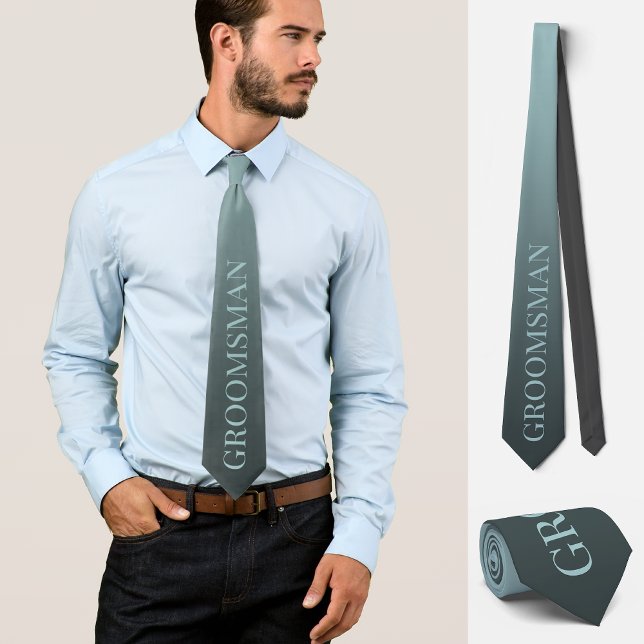 Groomsman proposal wedding elegant blue  neck tie (Creator Uploaded)